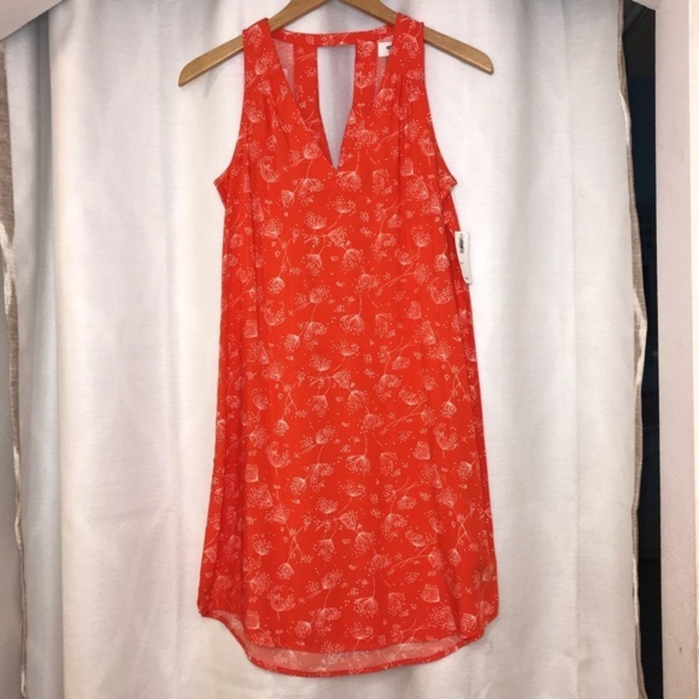 Old Navy A-Line Orange Sleeveless Cutout Detail Summer Dress XS New
